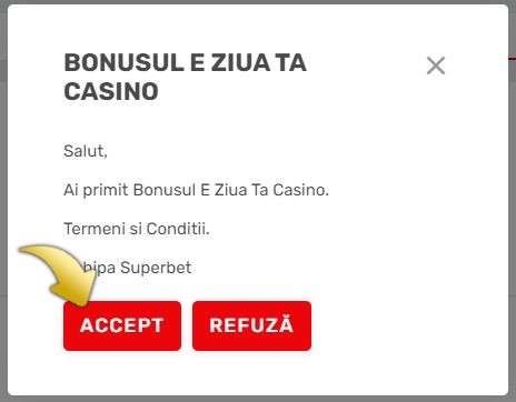 popup bonus ziua ta casino