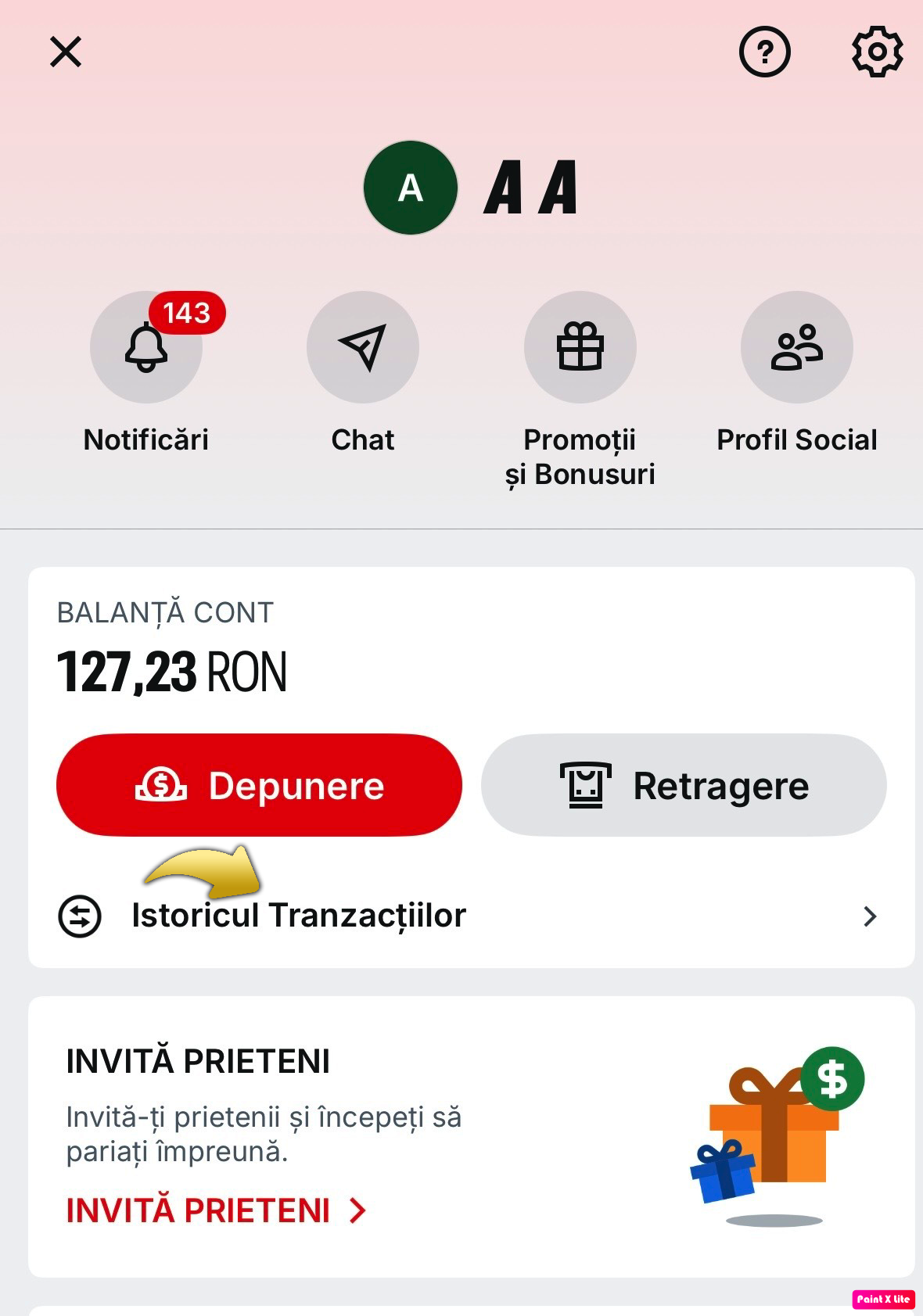 istoric tranzactii