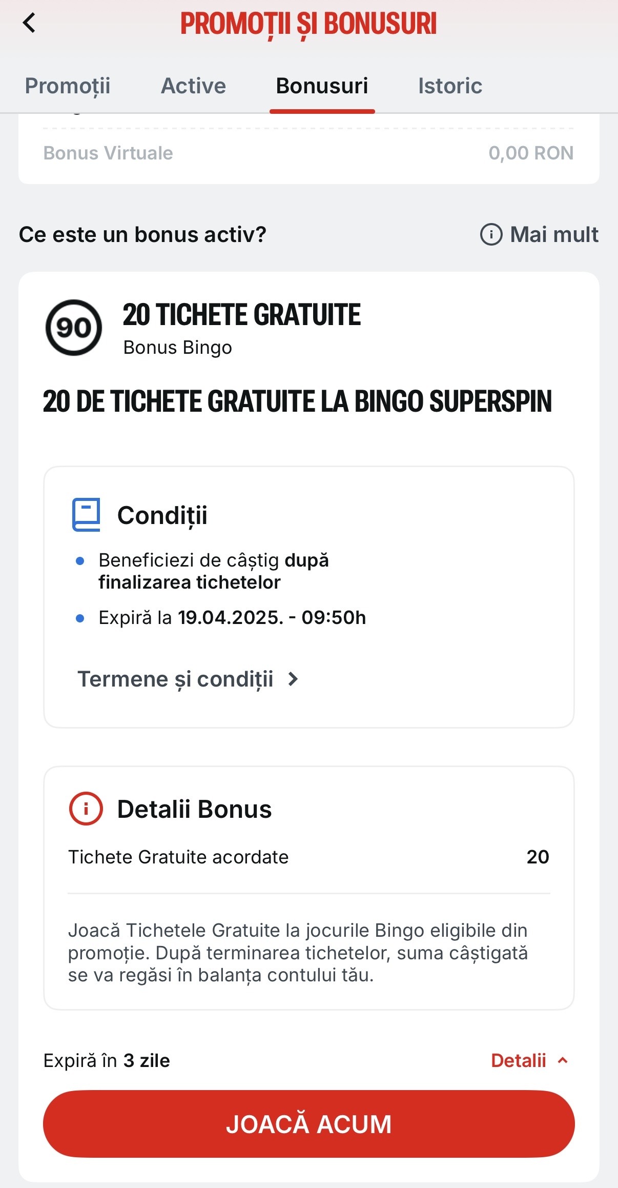 tickete bingo