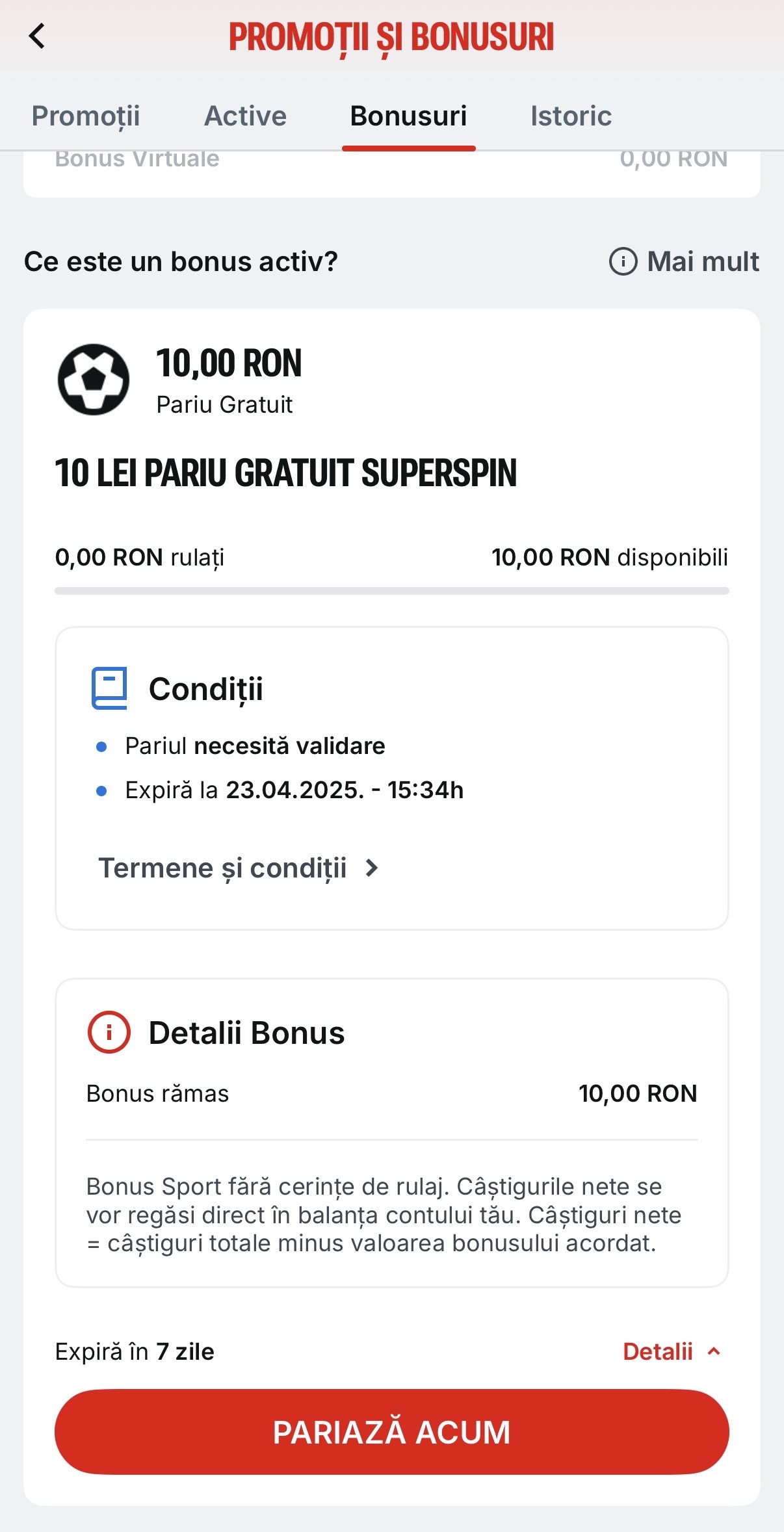 pariu gratuit superbet