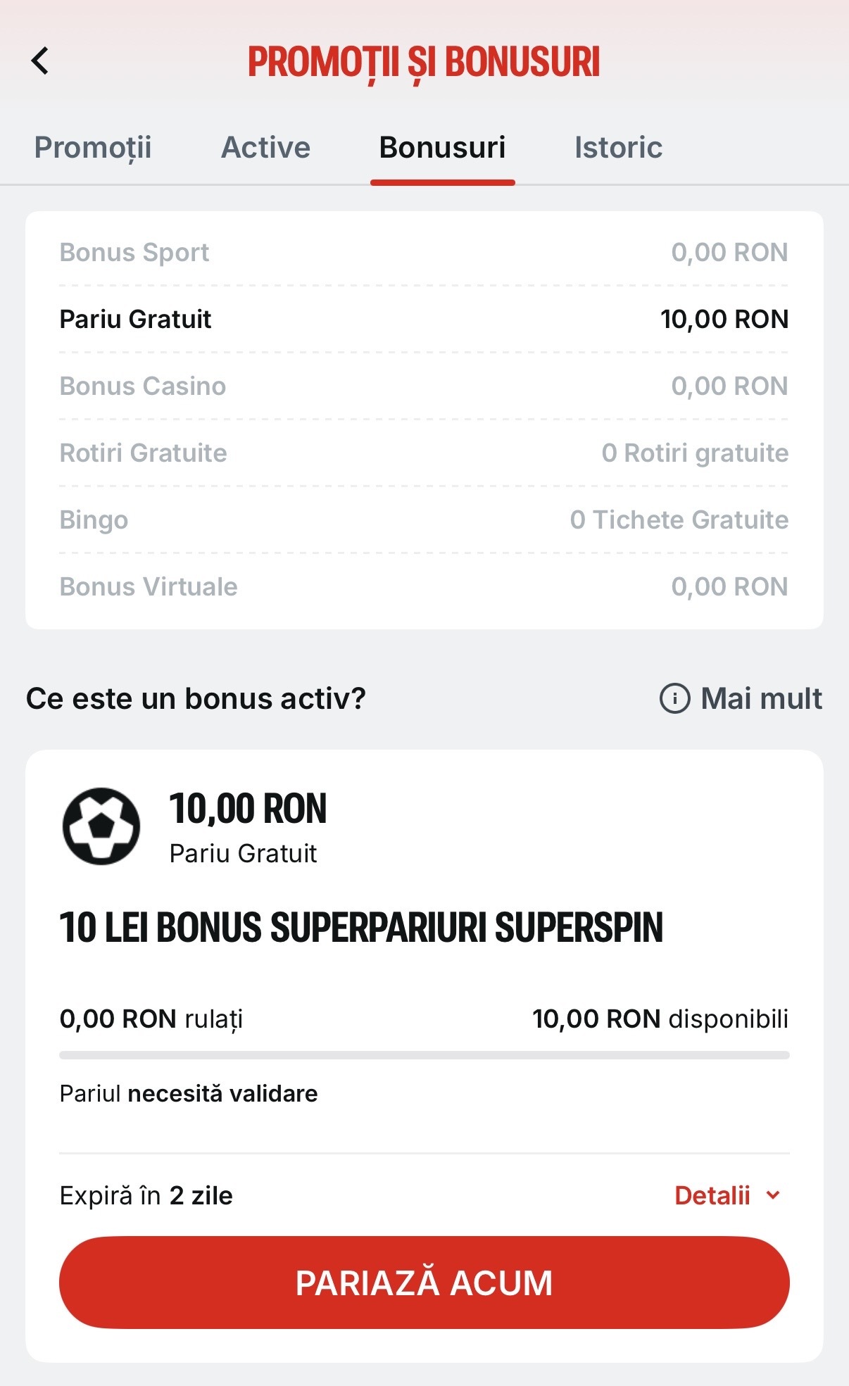 bonus activ superbet