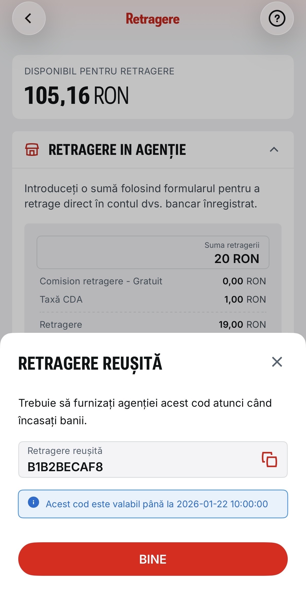 cod retragere superbet