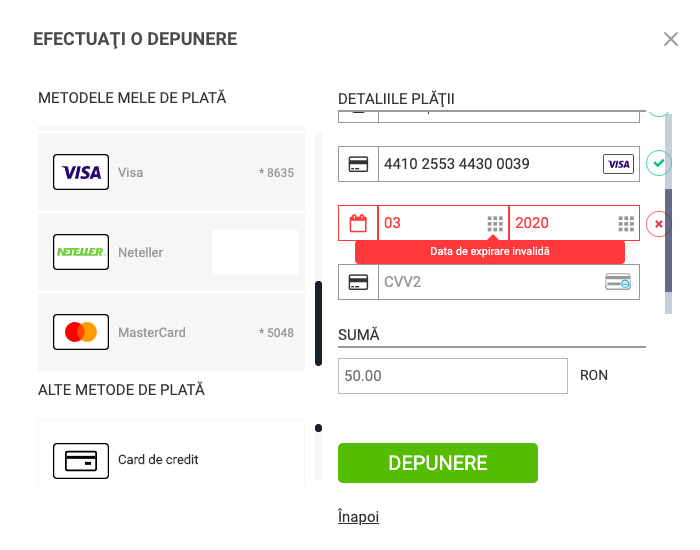 metode de plata Superbet