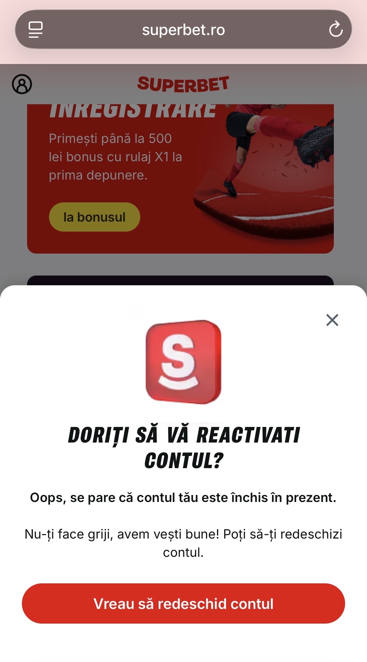redeschidere cont