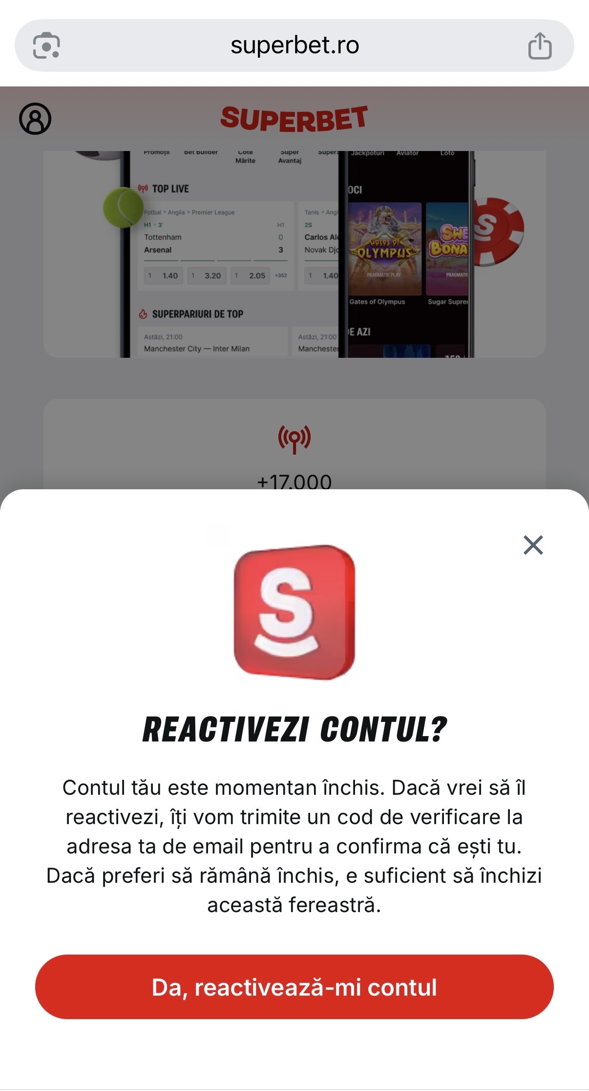 redeschidere inactivitate