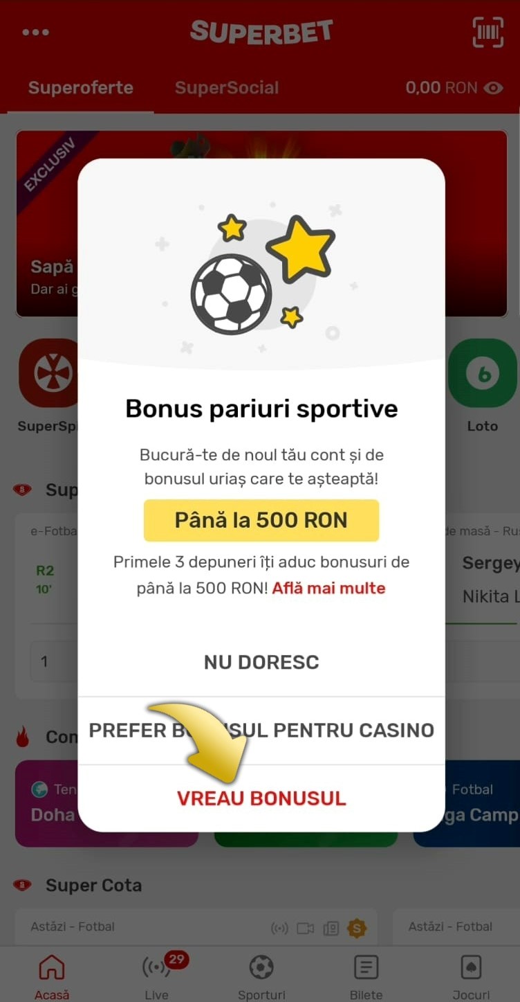 Bonus de Bun Venit Sport