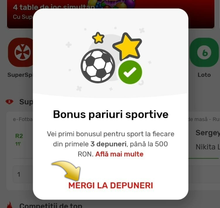 Bonus de Bun Venit Sport